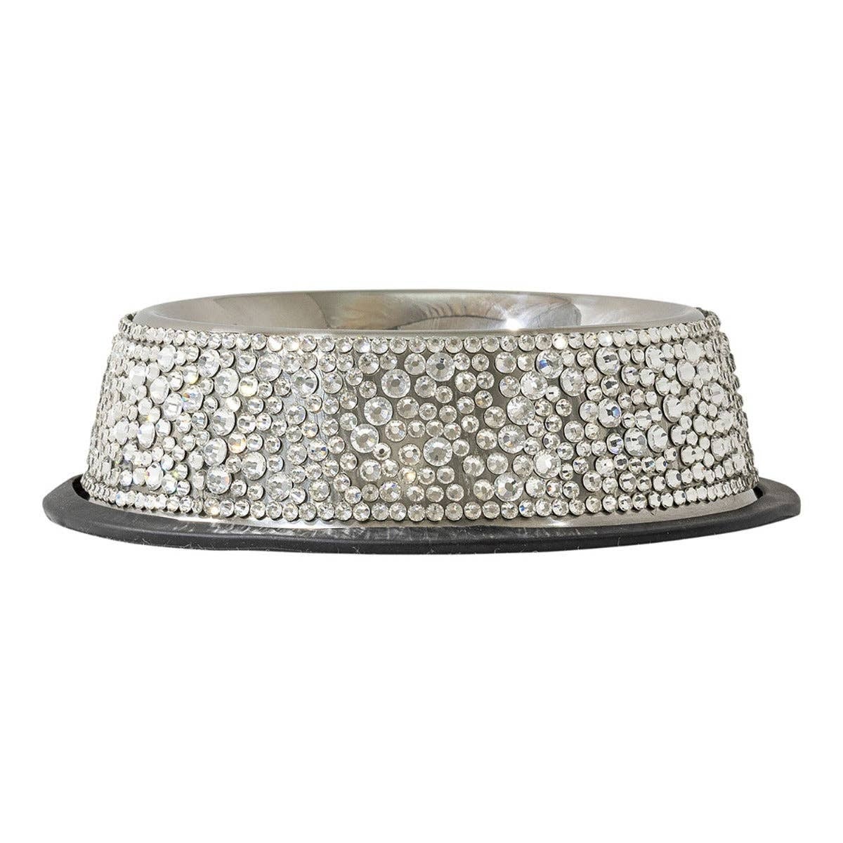 Rhinestone dog bowl hot sale